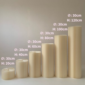 Mesa de Postres Cilíndrica Plegable Moderna/Vintage al por Mayor, Columna <span class=keywords><strong>Romana</strong></span> de Papel Kraft, Decoración de Bodas, Fondo de Exhibición - Product Image 4