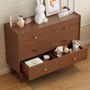 Dark Wood Dresser - Dark Brown Bedroom Dresser - 6 Drawer Solid Wood