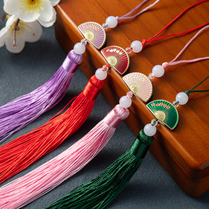 Double Sided Fan Shaped Tassels Traditional Chinese Style Hanfu Pendant Ice Silk <b>Polyester</b> <b>Yarn</b> Hand Knotted Fashion Accessories - Product Image 3
