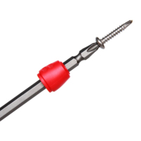 Magnetische Schraubenhalter-Ringe, 1/4 Zoll/ 6,35 mm Schraubendreher-Bits Magnetisierer für Elektrobohrer und Handwerkzeuge, Rot