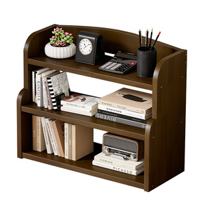 Solid wood desktop storage shelf, small office desk bookshelf, multi-layer office storage rack, simple bookcase - Product Image 5