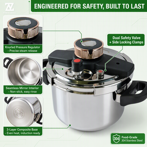 Casserole à pression anti-explosion en acier inoxydable Zhenneng, trois couches, pour <span class=keywords><strong>cuisinière</strong></span> à gaz et plaque à induction, 4L 5L 6L 7L 8L 9L 11L - Product Image 1