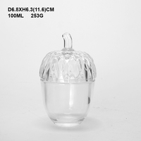 Bocaux en verre Acorn avec couvercles, bocal de stockage de bougies de bonbons alimentaires conteneurs en verre avec couleur personnalisée