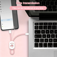 Cable USB C de 60W para Carga Rápida y Transferencia de Datos para Celulares, Cable Multifuncional 2 en 1 con Cordón para iPhone, iPad, Tablets Galaxy