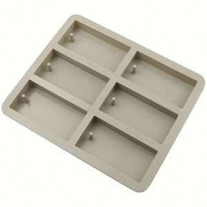 Moule en silicone écologique à 6 cavités carrées pour gypse, savon, bougie, aromathérapie, avec logo personnalisé, OEM/ODM - Product Image 3