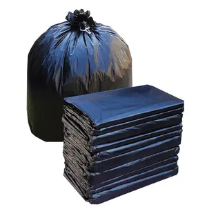 Bolsas de basura de plástico fuerte Hdpe, rollo de bolsas de basura de 100l, color negro