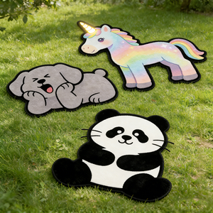 Custom Cut Area <strong>Rugs</strong> <strong>Panda</strong> Bear cat Anime <strong>Rug</strong> Custom Shaped <strong>Rug</strong> Die Cut Correct Mat - Product Image 1