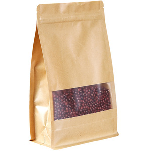 Hot Bán Trà Tự Niêm Phong Túi Với Tám Bên Niêm Phong Và Cửa Sổ Mở Kraft Giấy Túi Xách Dày Hạt Khô Hàng Hóa Quà Tặng Bao Bì Phù Hợp Cho Hầu hết Các Cây Trồng - Product Image 4