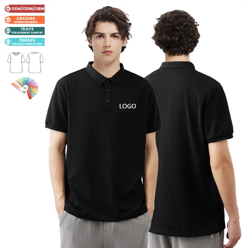 Kaus Polo desain kaus kustom lengan pendek Anda sendiri