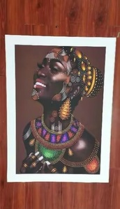 Poster e Quadro con Bella Donna Africana, Dipinto su Tela, Decorazioni da Parete per Soggiorno - Product Image 6