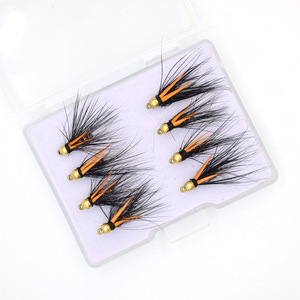 Mouche Nymphale à Tête Perlée avec Hameçon Barbelé, Leurre Artificiel en PVC pour la Pêche à la Truite en Rivière - Product Image 5