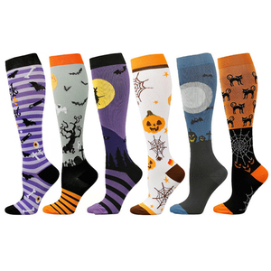 Halloween Ma Của Phụ Nữ Nén Vớ Ống Thể Thao Đầu Gối Vớ Cao Tốt Nghiệp Cho Y Tá Thể Thao Du Lịch & Chuyến Bay - Product Image 1