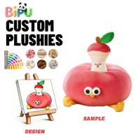 Boneka Ayam Apel ODM Kustom, Mainan Lucu Berlapis Ganda Bentuk Buah Antropomorfik dengan Figur Inti Apel, Produsen OEM