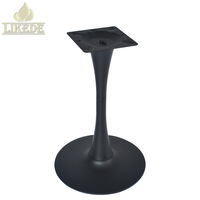 Base de table en fer métallique de haute qualité, forme trompette, détachable, avec revêtement en poudre noir mat, pour table tulipe, table de salle à manger, table de bistrot, table de café