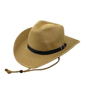 Sombrero de vaquero occidental de verano al por mayor, de ala ancha, de paja a rayas, para playa, viajes, pesca, uso casual al aire libre, moldeable con cinturón - Product Image 4