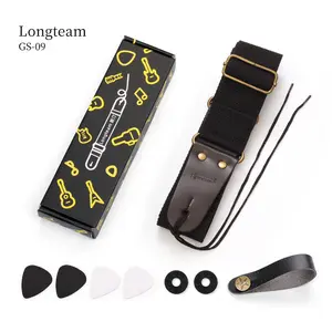Classical Acoustic Guitar Strap Leather Bass Belt Electric Guitar Straps With Strap Locks and Picks