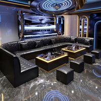 Ensemble de canapés personnalisés pour salle privée KTV avec fauteuils de détente VIP en forme de U et en forme de L