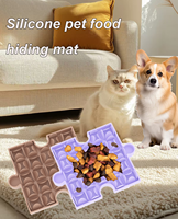 ZMaker Nouveau tapis à lécher pour chien Puzzle Slow Feeder en silicone Tapis à lécher pour l'enrichissement Mangeoire lente pour animaux de compagnie Bol à nourriture lente avec ventouses