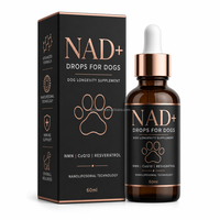 Gouttes liquides NAD+ NMN pour chiens - NMN, NAD, PPQ, Resvératrol, CoQ10 - Complément anti-âge - Étiquette privée OEM disponible