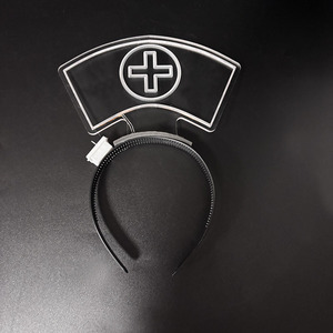 Bando topi Suster LED lucu bando bercahaya berkedip bando karnaval Cosplay Halloween aksesoris kepala pesta dekorasi alat peraga foto - Product Image 6
