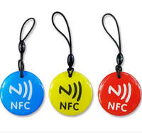 Porte-clés RFID en PVC époxy programmable, étanche, 13,56 MHz, 1K NFC, carte-clé en époxy NFC, porte-clés NFC avec code QR