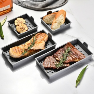 Household 4 PCS Roasting <b>Pan</b> Set Silicone Bread Meat Baking Trays <b>Non</b> <b>Stick</b> Sheet <b>Pan</b> Dividers Silicone Baking Trays - Product Image 1