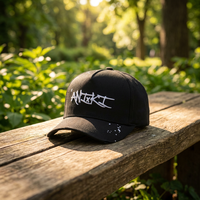 Gorra de Béisbol de 5 Paneles Bordada con Logotipo Personalizado Negro de Alta Calidad, Gorra de Papá, Gorra Deportiva Ajustable Suave Sin Estructura para Hombre