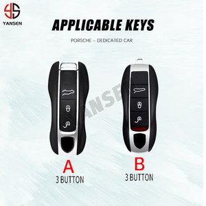 Pour Porsche Boxster Cayman <span class=keywords><strong>Panamera</strong></span> Cayenne 911 housse de clé de voiture 918 997 991 étui à clés en fibre de carbone accessoires de voiture housse de protection - Product Image 6