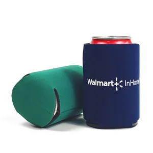 Wholesale Blank Foldable Beer Can Sleeve 3mm 5mm Custom Insulated Can Cooler Foam Neoprene koozies With Logo