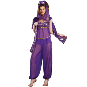 Disfraz de bailarina del vientre Sexy indio <span class=keywords><strong>para</strong></span> mujer, disfraz de actuación árabe de Halloween <span class=keywords><strong>para</strong></span> mujer, disfraz de actuación púrpura - Product Image 2