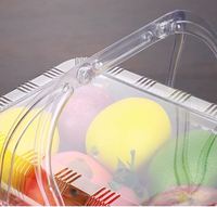 Boîte d'emballage réutilisable jetable transparente pour gâteau, fraise, fruit, blister rectangulaire en plastique PET avec poignée pour usage alimentaire