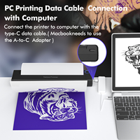 Mesin Printer Stencil Tato Termal Portabel Nirkabel USB & BT OEM/ODM Set Kertas Transfer A4 Dengan Ponsel/Tablet/PC