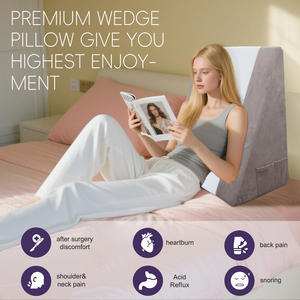 Almohada de cuña de cama de espuma viscoelástica para dormir con reflujo ácido ortopédico multifunción - Product Image 3