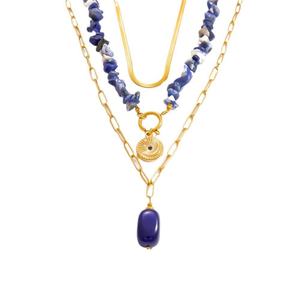 Collar de Piedra Natural, Moderno y de Alta Gama, para Otoño e Invierno, con Colgante de Acero Inoxidable y Oro de 18k, Cadena para Clavícula - Product Image 6