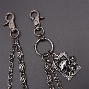 Cadena de cintura de metal punk con diseño de esqueleto, doble capa, color bronce, estilo hip hop, cadena corporal de moda, accesorio de Halloween, cadena para pantalones de hombre - Product Image 4