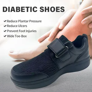 JIEJU Top Fashion Wide Toe-Box Mens Diabético Sapatos Ortopédicos Confortável Ajustável S Para Homens