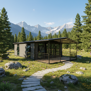 Cabine <span class=keywords><strong>de</strong></span> camping modulaire <span class=keywords><strong>en</strong></span> conteneur 20 pieds 40 pieds, <span class=keywords><strong>cabane</strong></span> préfabriquée <span class=keywords><strong>en</strong></span> forêt avec véranda et portes <span class=keywords><strong>en</strong></span> verre, idéale pour le glamping ou les stations <span class=keywords><strong>de</strong></span> montagne - Product Image 5