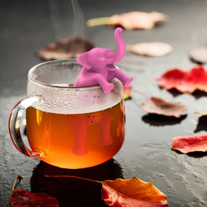 <span class=keywords><strong>Infuseur</strong></span> à thé en silicone en forme d'éléphant, design moderne et créatif, avec égouttoir et filtre, petite taille, vente chaude directe usine Chine - Product Image 3