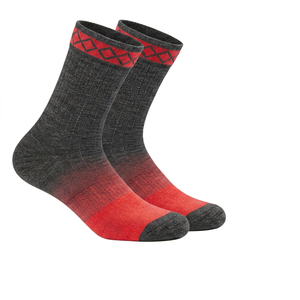 Men's Crew <b>Socks</b> Cotton Bamboo Fiber Geometric Pattern Breathable <b>Winter</b> Sports Seamless Fusing Knitted Cuff Logo - Product Image 4
