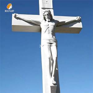 Mily Kích thước cuộc sống bằng đá cẩm thạch chéo Jesus đóng đinh bức tượng tôn giáo phong cách cho Nhà thờ trang trí - Product Image 5