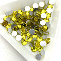 Vente directe usine 1440 pièces Strass en verre à dos plat avec feuille d'argent, couleur Capri Blue, à coller, non thermocollant