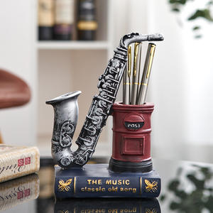 Vintage Saxophone <span class=keywords><strong>Violon</strong></span> Livre <span class=keywords><strong>D</strong></span>écoration Résine porte-plume <span class=keywords><strong>D</strong></span>écoration Salon <span class=keywords><strong>Étude</strong></span> Bureau <span class=keywords><strong>D</strong></span>écoration - Product Image 3