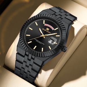 Reloj de Cuarzo Clásico de Lujo para Hombre, Caja de Aleación de Alta Calidad, Esfera de Cristal de Acero Inoxidable, Resistente al Agua, Brazalete Dorado - Product Image 3