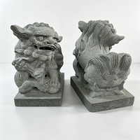 Offre Spéciale : Paire de Statues de Lions Gardiens Chinois en Granit Sculpté à la Main (Chiens Foo de Pékin) – Sculpture en Pierre Feng Shui pour la Protection des Portails