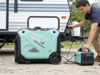 Générateur à essence 4 temps à onduleur super silencieux 64 dB 8 kW, onde sinusoïdale pure 7 kW, écran LED, roues, portable, alimentation de secours domestique