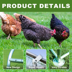 Gallinero Espacioso de Acero Galvanizado con Barras Altas para Descansar y Bandejas Deslizantes para la Reproducción, Diseño Duradero para la Cría de Gallinas Ponedoras - Product Image 5