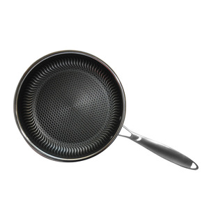 Poêle antiadhésive en acier inoxydable Hexlad Honeycomb Triply Indispensable pour la cuisine de 11 pouces - Product Image 2