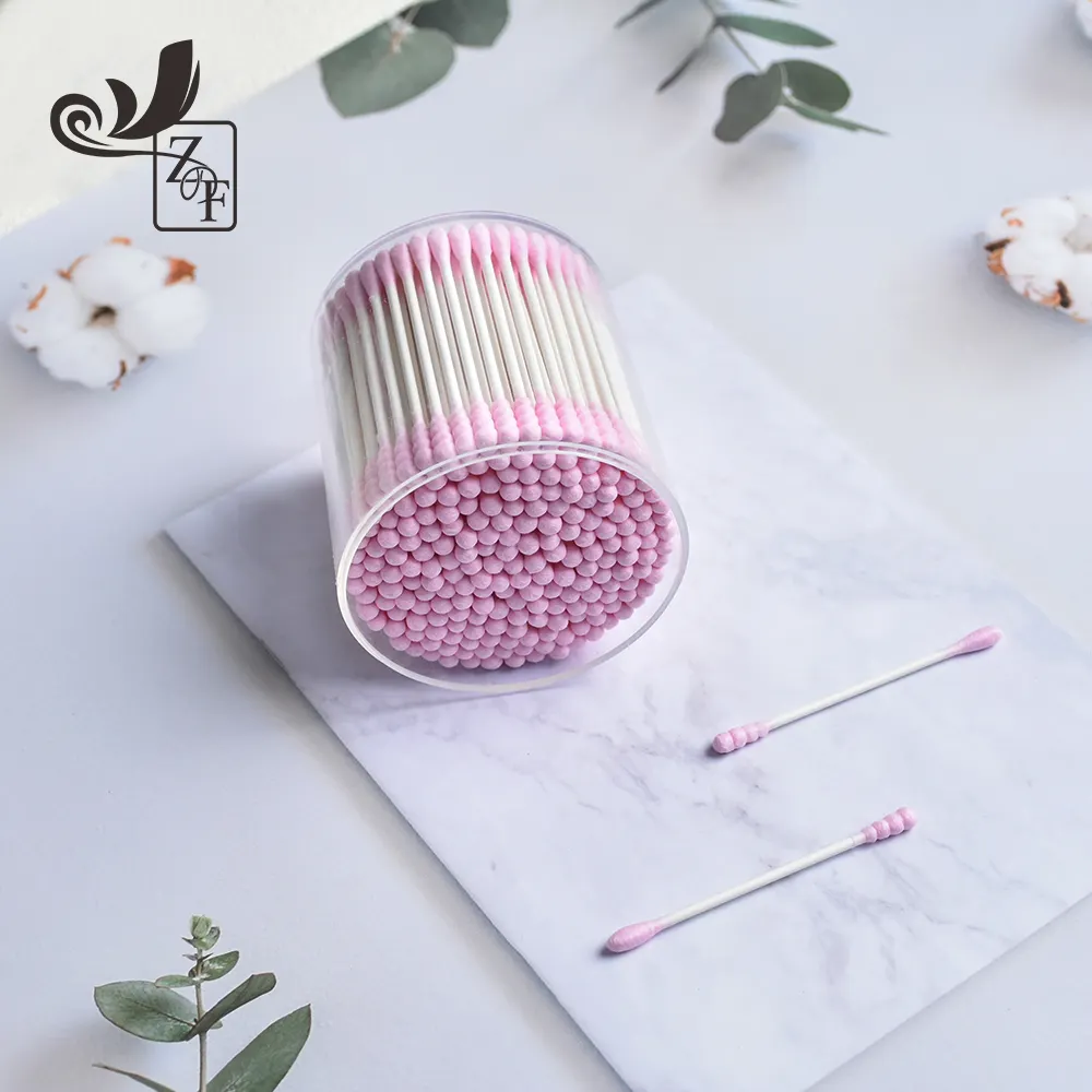 Fabriek Biologische Roze Wattenstaafjes Make-Up Q-Tips Wattenstaafjes