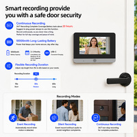 Sonnette vidéo intelligente Tuya WiFi 5 pouces avec caméra de visiophone, 2MP HD, grand angle, détection de mouvement PIR, vision nocturne