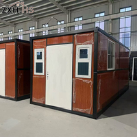 Maison conteneur pliable 1-2 chambres, salle de bain, mini-maison préfabriquée, cabane hors réseau, solaire, OEM, usine Chine
